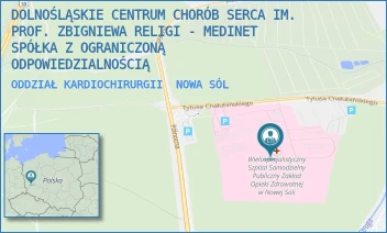 ODDZIAŁ KARDIOCHIRURGII - DOLNOŚLĄSKIE CENTRUM CHORÓB SERCA IM. PROF. ZBIGNIEWA RELIGI - MEDINET SPÓŁKA Z OGRANICZONĄ ODPOWIEDZIALNOŚCIĄ - UL. CHAŁUBIŃSKIEGO 7,  NOWA SÓL