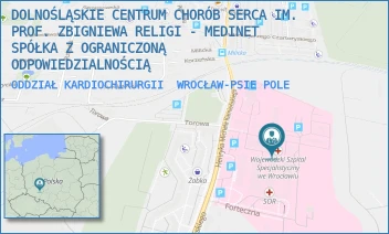 ODDZIAŁ KARDIOCHIRURGII - DOLNOŚLĄSKIE CENTRUM CHORÓB SERCA IM. PROF. ZBIGNIEWA RELIGI - MEDINET SPÓŁKA Z OGRANICZONĄ ODPOWIEDZIALNOŚCIĄ - UL. HENRYKA MICHAŁA KAMIEŃSKIEGO 73A,  WROCŁAW