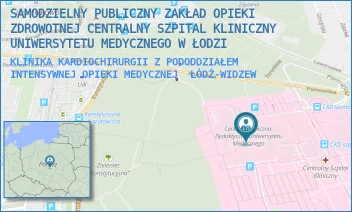 KLINIKA KARDIOCHIRURGII Z PODODDZIAŁEM INTENSYWNEJ OPIEKI MEDYCZNEJ - SAMODZIELNY PUBLICZNY ZAKŁAD OPIEKI ZDROWOTNEJ CENTRALNY SZPITAL KLINICZNY UNIWERSYTETU MEDYCZNEGO W ŁODZI - UL. POMORSKA 251,  ŁÓDŹ-WIDZEW
