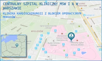 KLINIKA KARDIOCHIRURGII Z BLOKIEM OPERACYJNYM - CENTRALNY SZPITAL KLINICZNY MSW I A W WARSZAWIE - WOŁOSKA 137,  MOKOTÓW